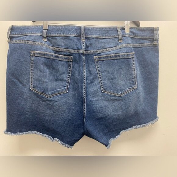 Torrid Dark Blue Distressed Jean Shorts - Picture 3 of 5